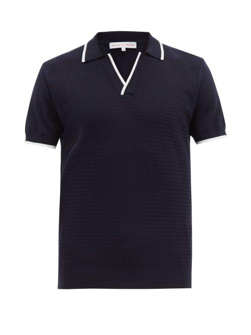 Matchesfashion.com Orlebar Brown - Horton Cotton Knit Polo Shirt - Mens - Navy