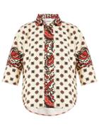 Matchesfashion.com Redvalentino - Paisley Floral Print Cotton Shirt - Womens - Red Multi