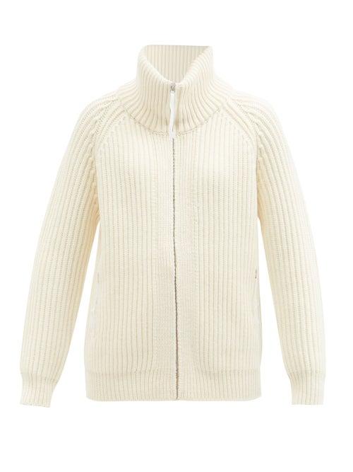 Gabriela Hearst - Sally Zipped High-neck Ribbed Merino Cardigan - Womens - Ivory