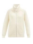Gabriela Hearst - Sally Zipped High-neck Ribbed Merino Cardigan - Womens - Ivory