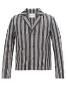 Matchesfashion.com King & Tuckfield - Striped Cotton-canvas Jacket - Mens - Blue Multi