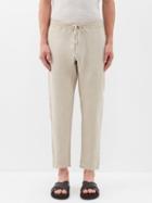 120 Lino 120% Lino - Elasticated-waist Linen Trousers - Mens - Beige