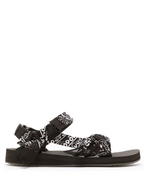 Matchesfashion.com Arizona Love - Trekky Bandana Wrapped Velcro Strap Sandals - Womens - Black