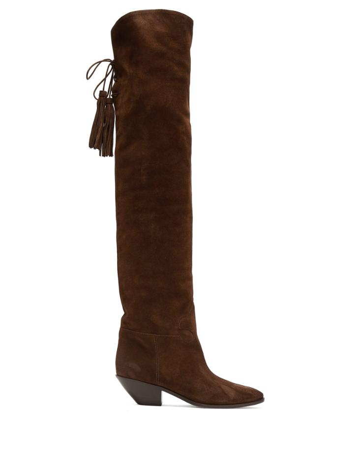 Saint Laurent West Over-the-knee Suede Boots