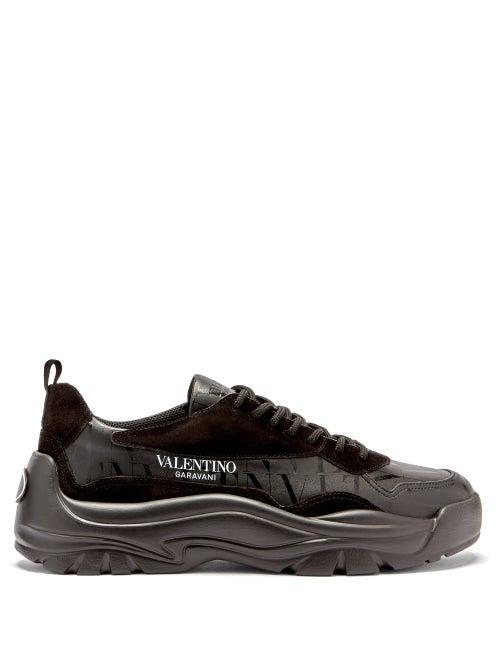 Matchesfashion.com Valentino Garavani - Gumboy Logo-print Leather Trainers - Mens - Black