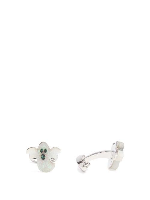 Matchesfashion.com Paul Smith - Ghost Glitter-resin Cufflinks - Mens - White