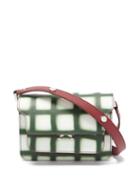 Ladies Bags Marni - Trunk Mini Grid-print Leather Shoulder Bag - Womens - Green White