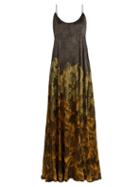 Matchesfashion.com Adriana Iglesias - Brando Floral Print Stretch Silk Gown - Womens - Black Gold