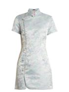 Alexachung Mandarin-collar Jacquard Satin Dress