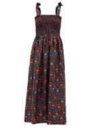 Matchesfashion.com Muzungu Sisters - May Halcyon-print Silk-faille Dress - Womens - Black Print