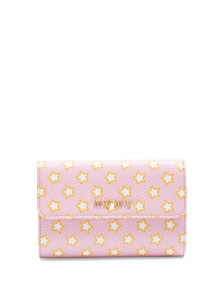 Miu Miu Star-print Leather Zip-around Wallet