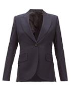 Matchesfashion.com Ssone - Metta Single-breasted Wool-blend Jacket - Womens - Navy