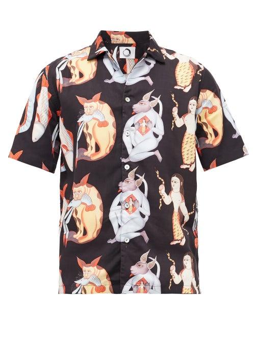 Matchesfashion.com Endless Joy - Indus And Minoan Aloha Crepe Shirt - Mens - Black Multi