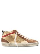 Matchesfashion.com Golden Goose Deluxe Brand - Midstar Leather And Suede Trainers - Womens - Gold