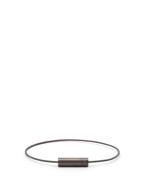 Matchesfashion.com Le Gramme - Le 5 Sterling Silver Cable Bracelet - Mens - Black