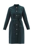A.p.c. - Thea Cotton-twill Shirt Dress - Womens - Dark Green