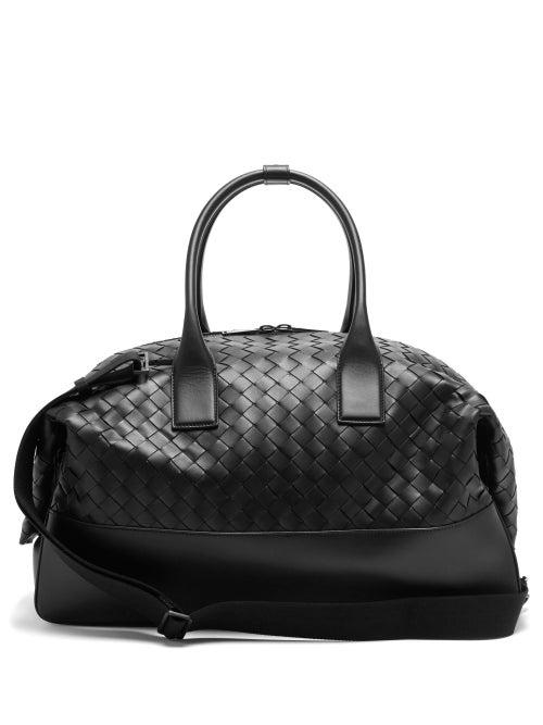 Matchesfashion.com Bottega Veneta - Intrecciato Leather Holdall Bag - Mens - Black