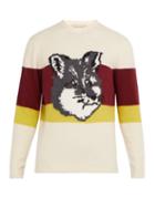 Matchesfashion.com Maison Kitsun - Fox Intarsia Wool Blend Sweater - Mens - Multi
