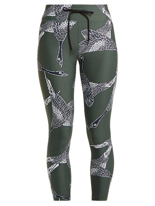 Matchesfashion.com The Upside - Mallard Print Cropped Leggings - Womens - Green Multi