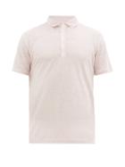 Matchesfashion.com 120% Lino - Garment-dyed Slubbed-linen Polo Shirt - Mens - Pink