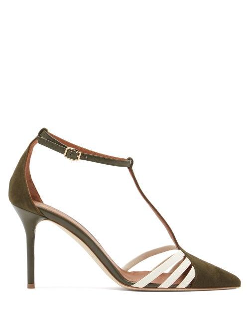Matchesfashion.com Malone Souliers - Ila Suede Pumps - Womens - Green