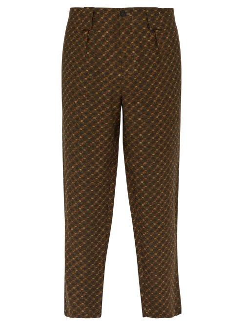 Matchesfashion.com Etro - Jacquard Linen Trousers - Mens - Green Multi