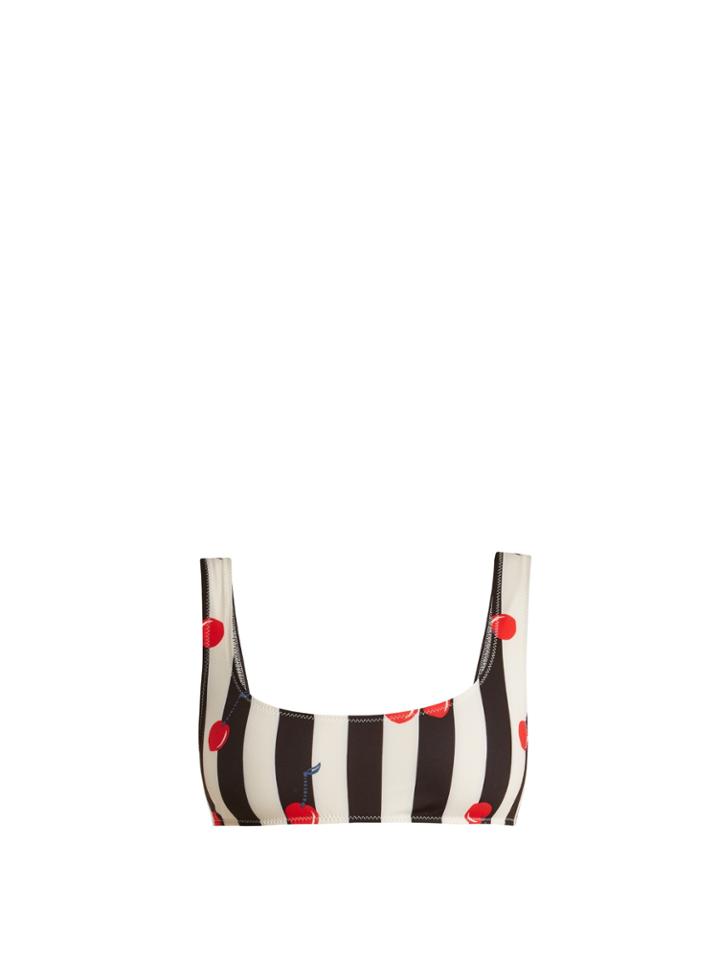 Solid & Striped The Elle Cherry-print Bikini Top