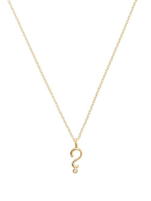 Matchesfashion.com Alison Lou - Diamond & Yellow Gold Question Mark Necklace - Womens - Yellow Gold