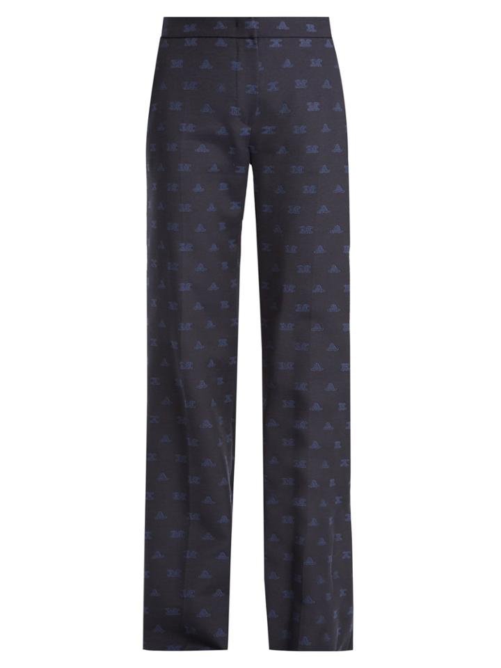 Max Mara Archive Logo Wide Leg Tailored Trousers