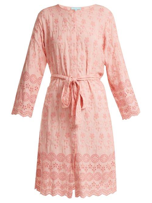 Matchesfashion.com Melissa Odabash - Cecilia Broderie Anglaise Dress - Womens - Pink