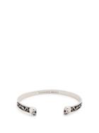 Matchesfashion.com Alexander Mcqueen - Skull Logo Engraved Cuff - Mens - Silver