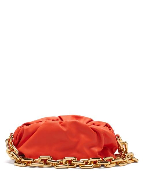 Matchesfashion.com Bottega Veneta - The Chain Pouch Leather Clutch Bag - Womens - Orange