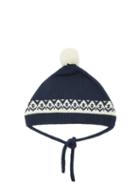 Bode - Geometric-jacquard Wool Bobble Hat - Mens - Navy