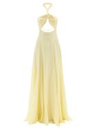 Etro - Tie-waist Cutout Silk-georgette Gown - Womens - Yellow