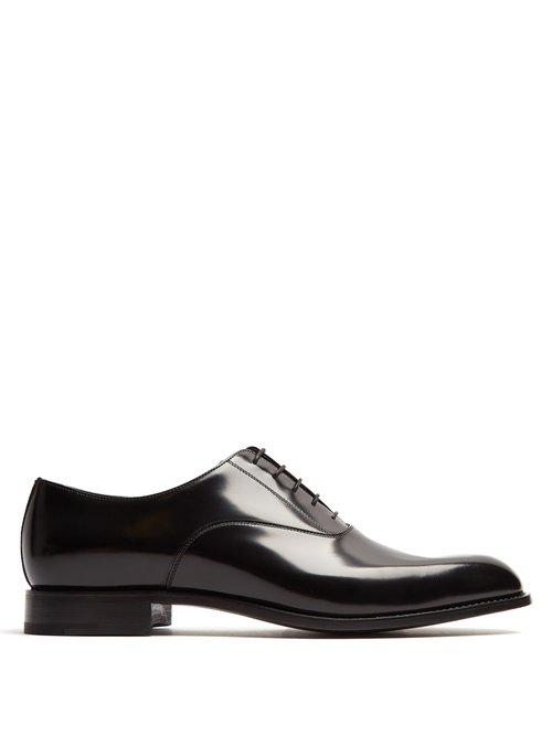 Matchesfashion.com Prada - High Shine Leather Oxford Shoes - Mens - Black