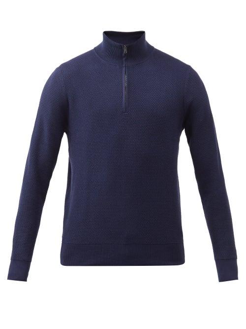 Polo Ralph Lauren - Basket-stitched Cotton-blend Sweater - Mens - Navy