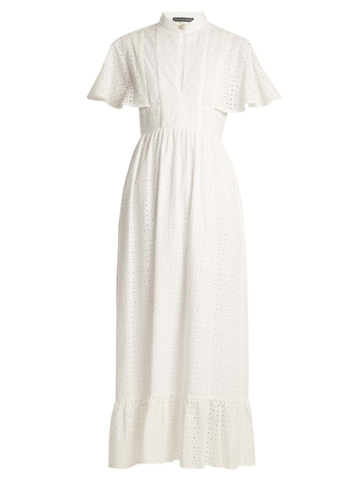 Alexachung Cape-back Broderie-anglaise Cotton Dress