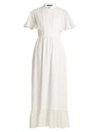 Alexachung Cape-back Broderie-anglaise Cotton Dress