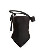 Jade Swim Wrapped One-shoulder Swimsuit