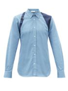 Matchesfashion.com Alexander Mcqueen - Harness Cotton-twill Shirt - Mens - Blue