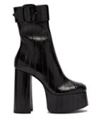 Matchesfashion.com Saint Laurent - Billy Eel Skin Ankle Boots - Womens - Black