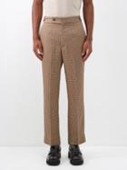 Needles - Pleated Tile-jacquard Trousers - Mens - Beige