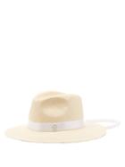 Matchesfashion.com Maison Michel - Henrietta Faux-pearl Straw Hat - Womens - White