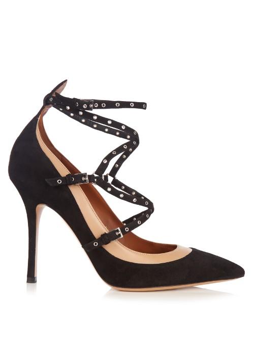 Valentino Love Latch Suede And Leather Pumps