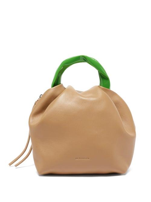 Matchesfashion.com Jil Sander - Gathered Small Leather Clutch - Womens - Light Brown