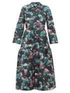 Matchesfashion.com Beulah - Pallavi Forest Floral Jacquard Dropped Waist Coat - Womens - Green Multi