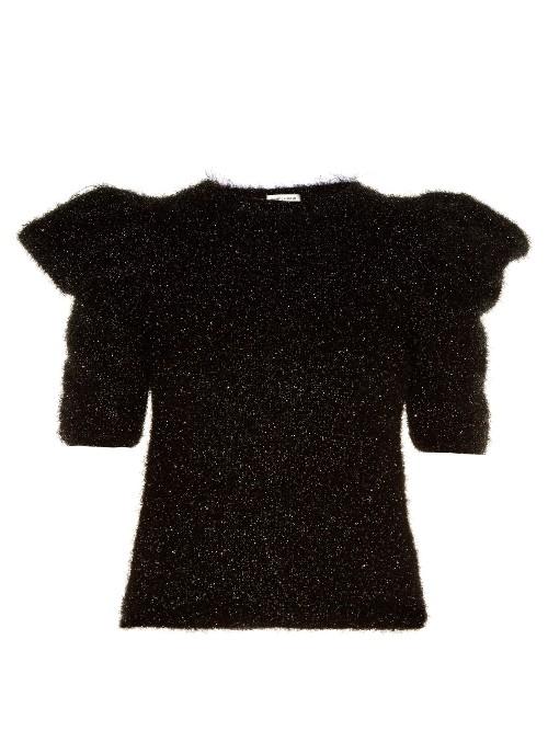 Saint Laurent Puff-shoulder Fil Coup Sweater