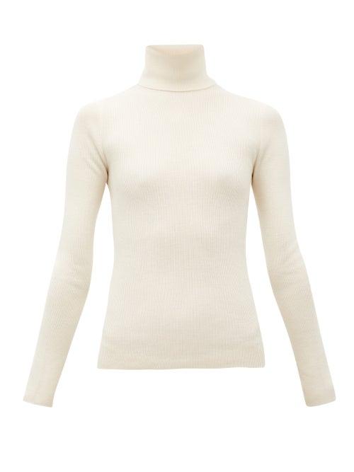 Matchesfashion.com Gucci - Logo-appliqu Wool-blend Roll-neck Sweater - Womens - Ivory