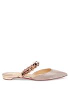 Matchesfashion.com Christian Louboutin - Planet Choc Spiked-strap Glitter Backless Loafers - Womens - Rose Gold
