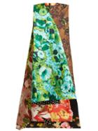 Matchesfashion.com Richard Quinn - Draped Floral Print Duchess Satin Dress - Womens - Multi